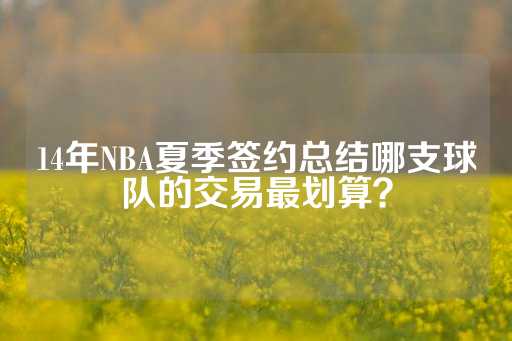 14年NBA夏季签约总结哪支球队的交易最划算？