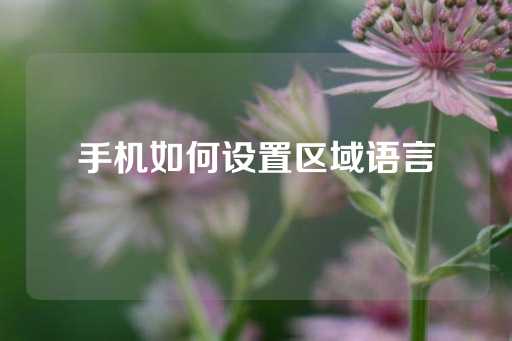 手机如何设置区域语言-第1张图片-皇冠信用盘出租